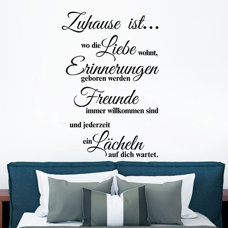 High-quality Wandtattoo Zuhause Ist Wo Die Liebe 57cmx85cm