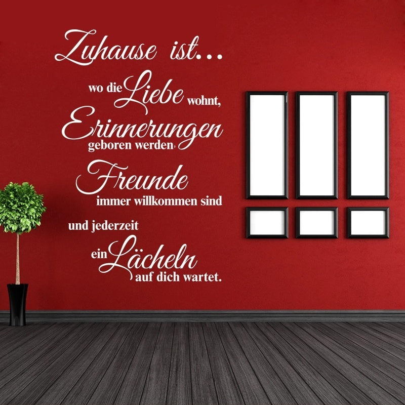 High-quality Wandtattoo Zuhause Ist Wo Die Liebe 57cmx85cm