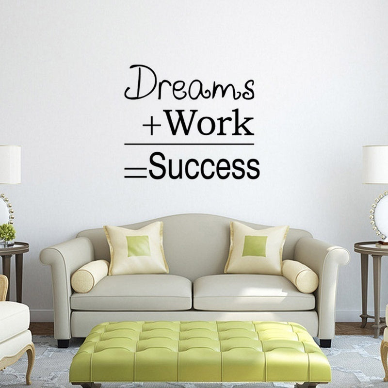 2018 NEW   Dreams Work Success Motivational Quotes Mural Wall Sticker Inspirational Wall Decals Office Decals