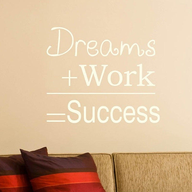 2018 NEW   Dreams Work Success Motivational Quotes Mural Wall Sticker Inspirational Wall Decals Office Decals
