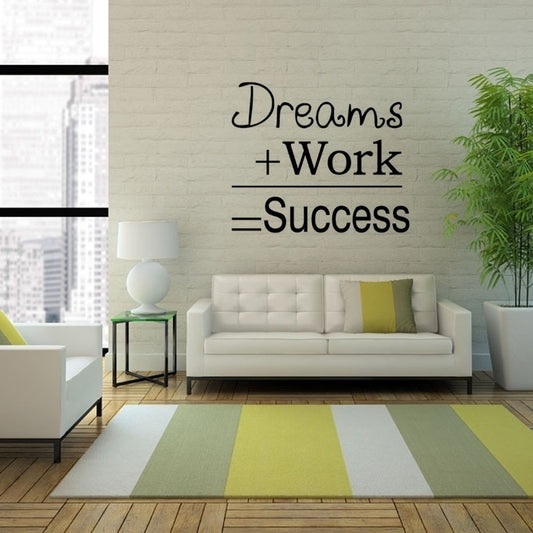 2018 NEW   Dreams Work Success Motivational Quotes Mural Wall Sticker Inspirational Wall Decals Office Decals