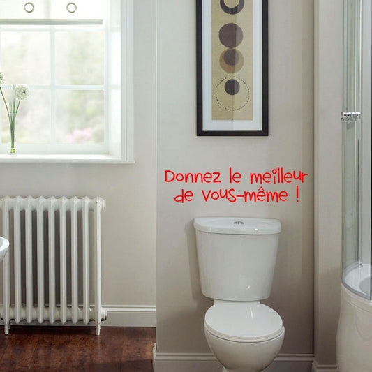 Fashion French Toilet WC Sticker Vinyl Wall Stickers