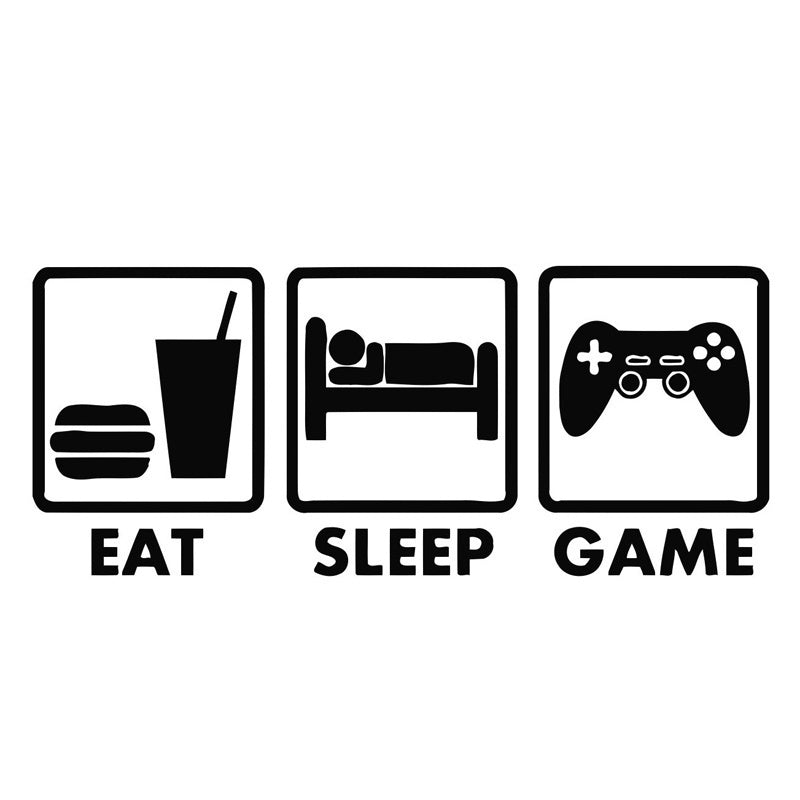 Eat Sleep Game Children's Bedroom Decal Wall Sticker