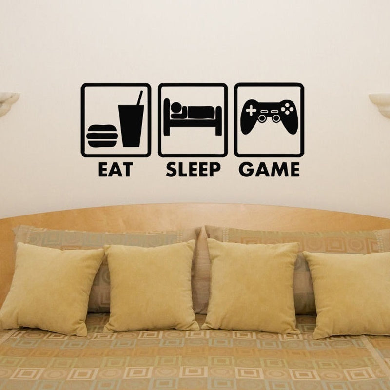 Eat Sleep Game Children's Bedroom Decal Wall Sticker