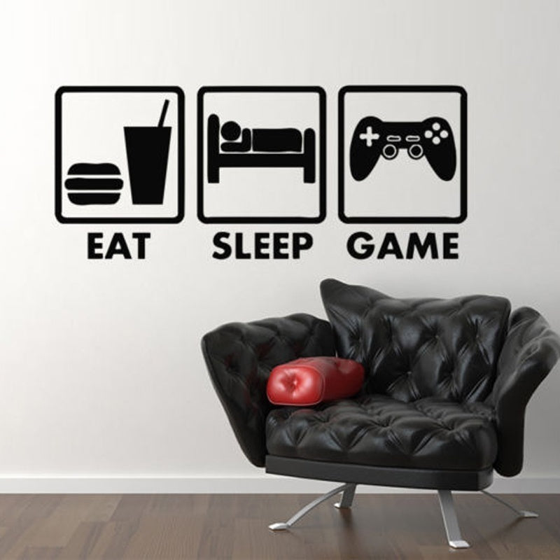 Eat Sleep Game Children's Bedroom Decal Wall Sticker