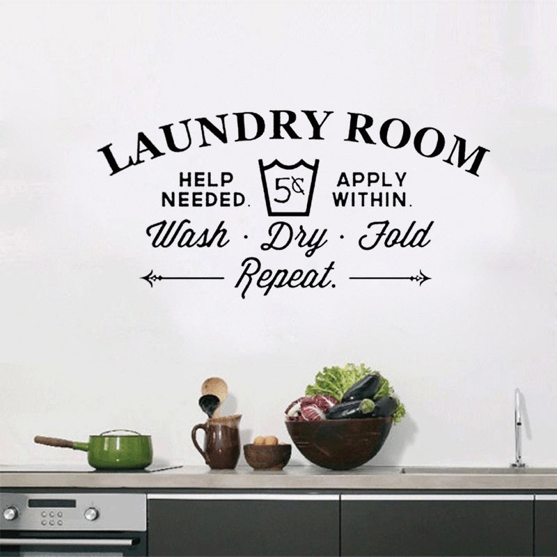 New Hot   Creative laundry room decoration wall sticker  wall art decals removable