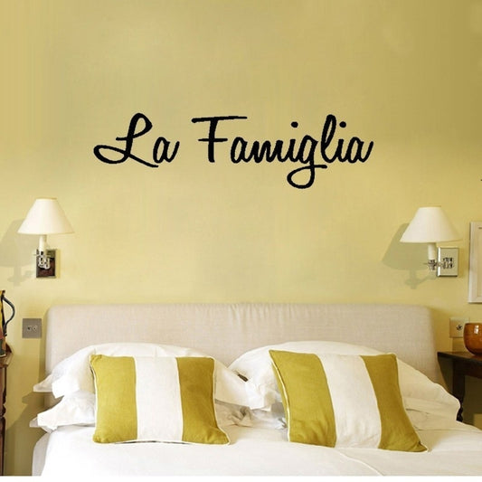 High-quality   La Famiglia Italian Kitchen Wall Decal Sticker Bedroom Home Decor Living Room Black