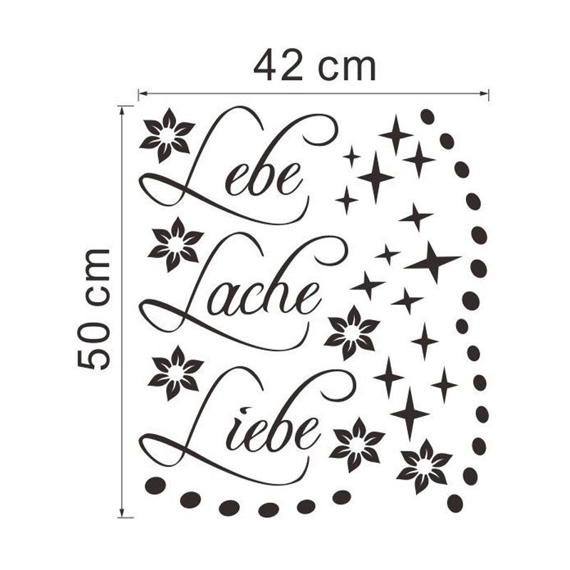 Wandtattoo Lebe Lache Liebe Wandsticker Deko Blumen Aufkleber