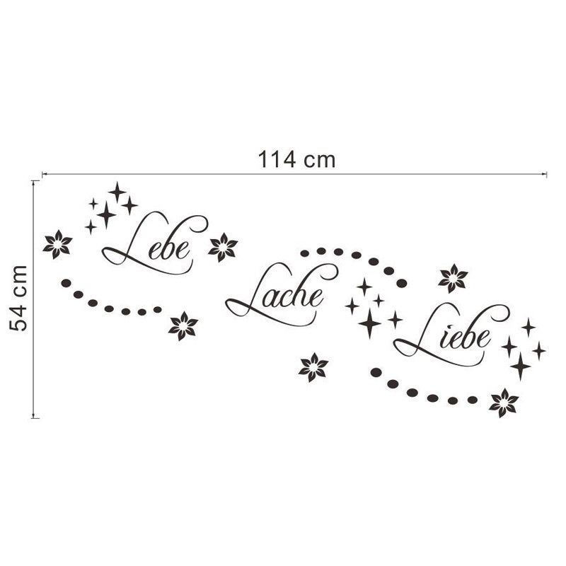 Wandtattoo Lebe Lache Liebe Wandsticker Deko Blumen Aufkleber