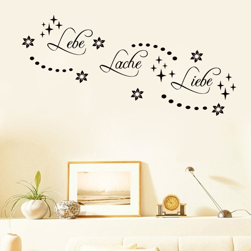 Wandtattoo Lebe Lache Liebe Wandsticker Deko Blumen Aufkleber