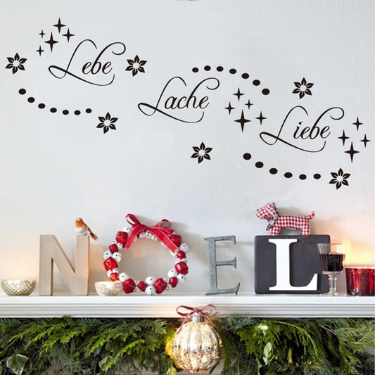 Wandtattoo Lebe Lache Liebe Wandsticker Deko Blumen Aufkleber