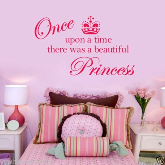 High-quality  Once upon a time there was a beautiful princess wall decal sticker baby room