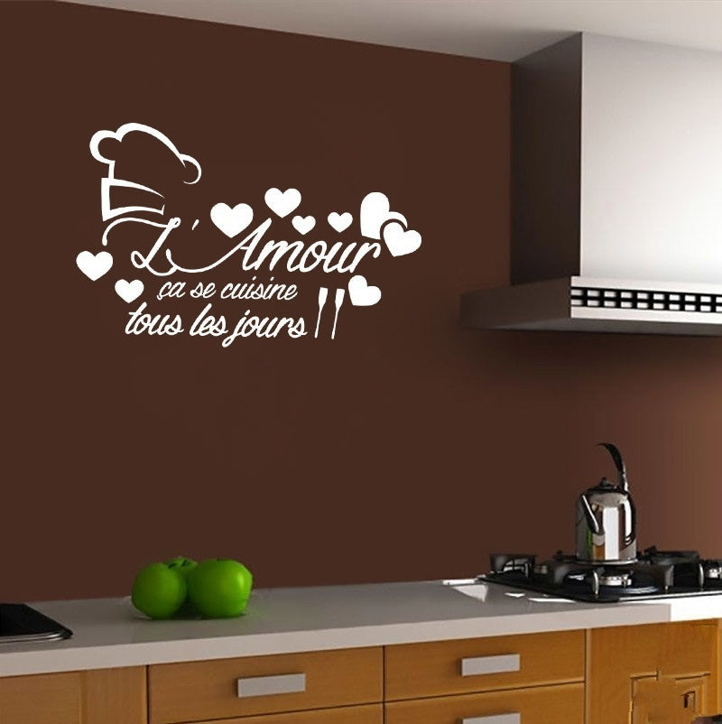 Stickers Muraux Wall Decal L'amour Ça Se Cuisine