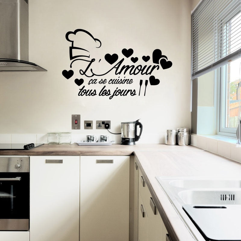 Stickers Muraux Wall Decal L'amour Ça Se Cuisine
