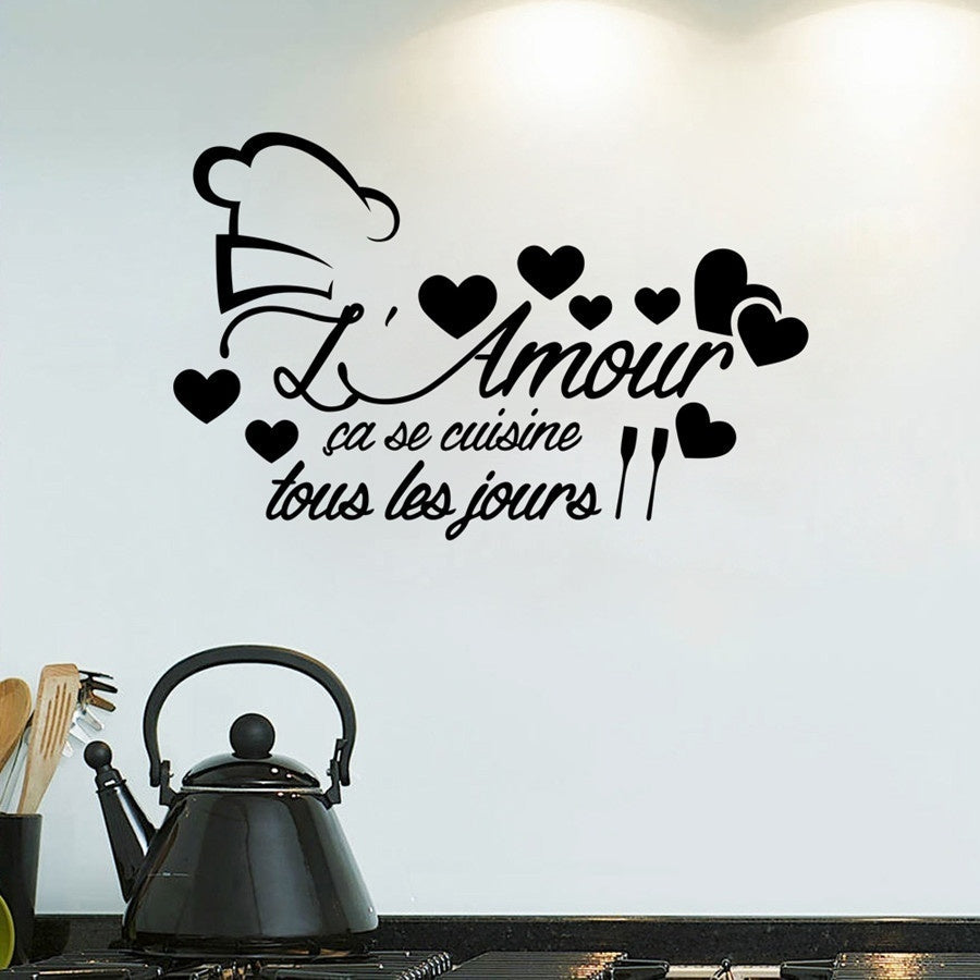 Stickers Muraux Wall Decal L'amour Ça Se Cuisine