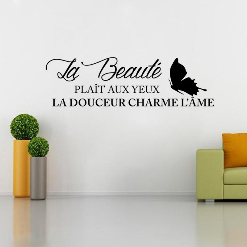 New Fashion   French quote wall sticker home decoration family quote wallpaper