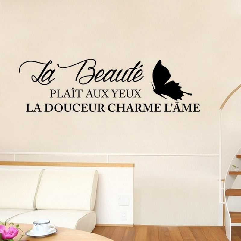 New Fashion   French quote wall sticker home decoration family quote wallpaper