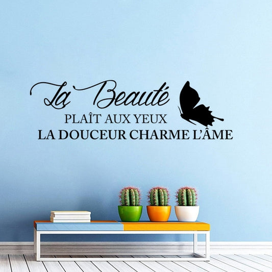 New Fashion   French quote wall sticker home decoration family quote wallpaper