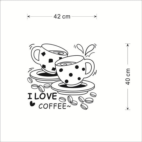 Hot I Love Coffee Home Decor Art Vinyl Removable Wall Stickers Mural Decals