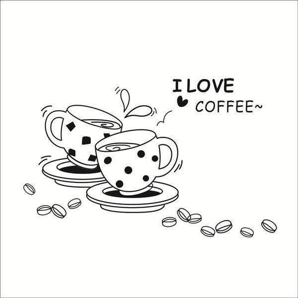 Hot I Love Coffee Home Decor Art Vinyl Removable Wall Stickers Mural Decals