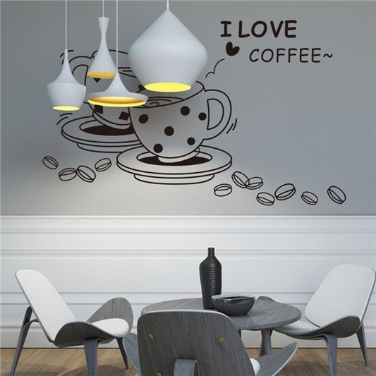 Hot I Love Coffee Home Decor Art Vinyl Removable Wall Stickers Mural Decals