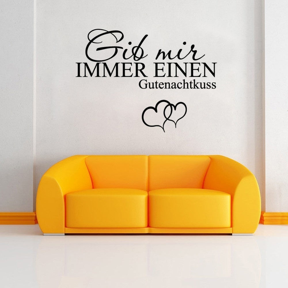 New Brand Gib Mir Immer Einen Gutenachtkuss Wansticker Wandtattoo Ziat Kunst