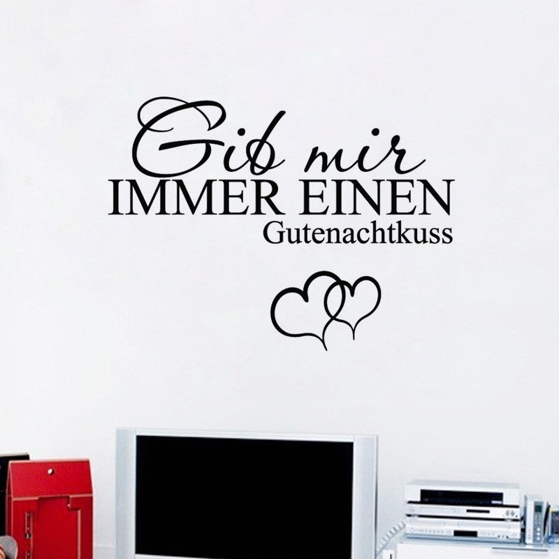 New Brand Gib Mir Immer Einen Gutenachtkuss Wansticker Wandtattoo Ziat Kunst