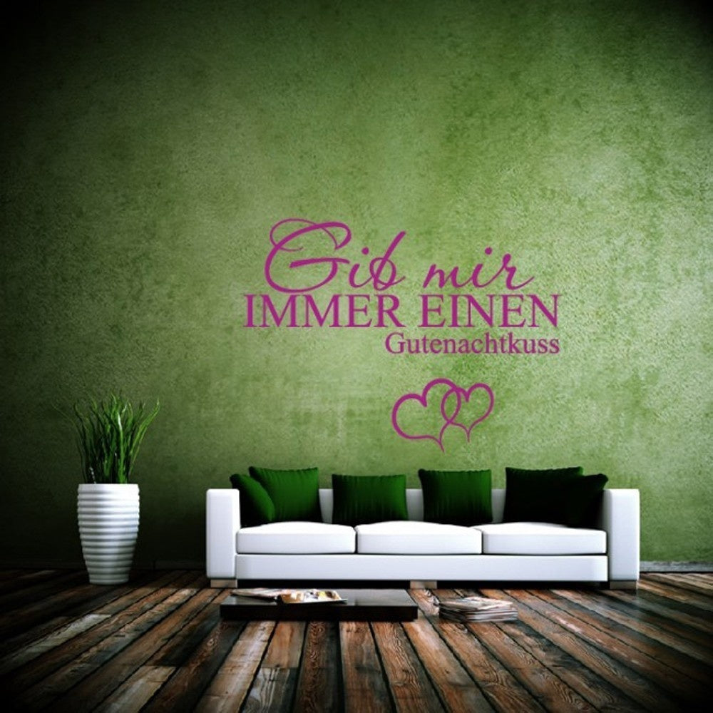 New Brand Gib Mir Immer Einen Gutenachtkuss Wansticker Wandtattoo Ziat Kunst