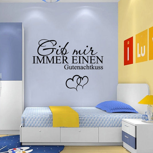 New Brand Gib Mir Immer Einen Gutenachtkuss Wansticker Wandtattoo Ziat Kunst
