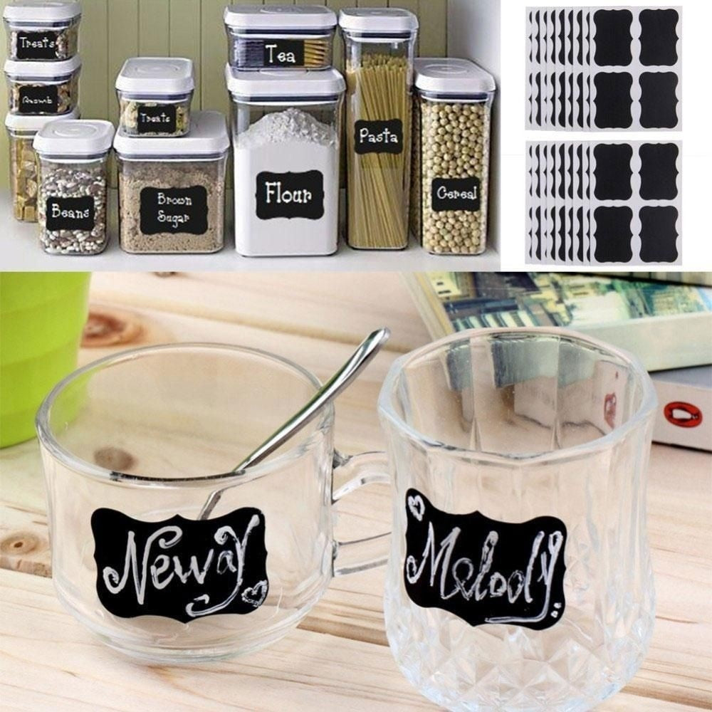 Hot  36x Chalkboard Blackboard Chalk Board Stickers Craft Kitchen Jar Labels Tags