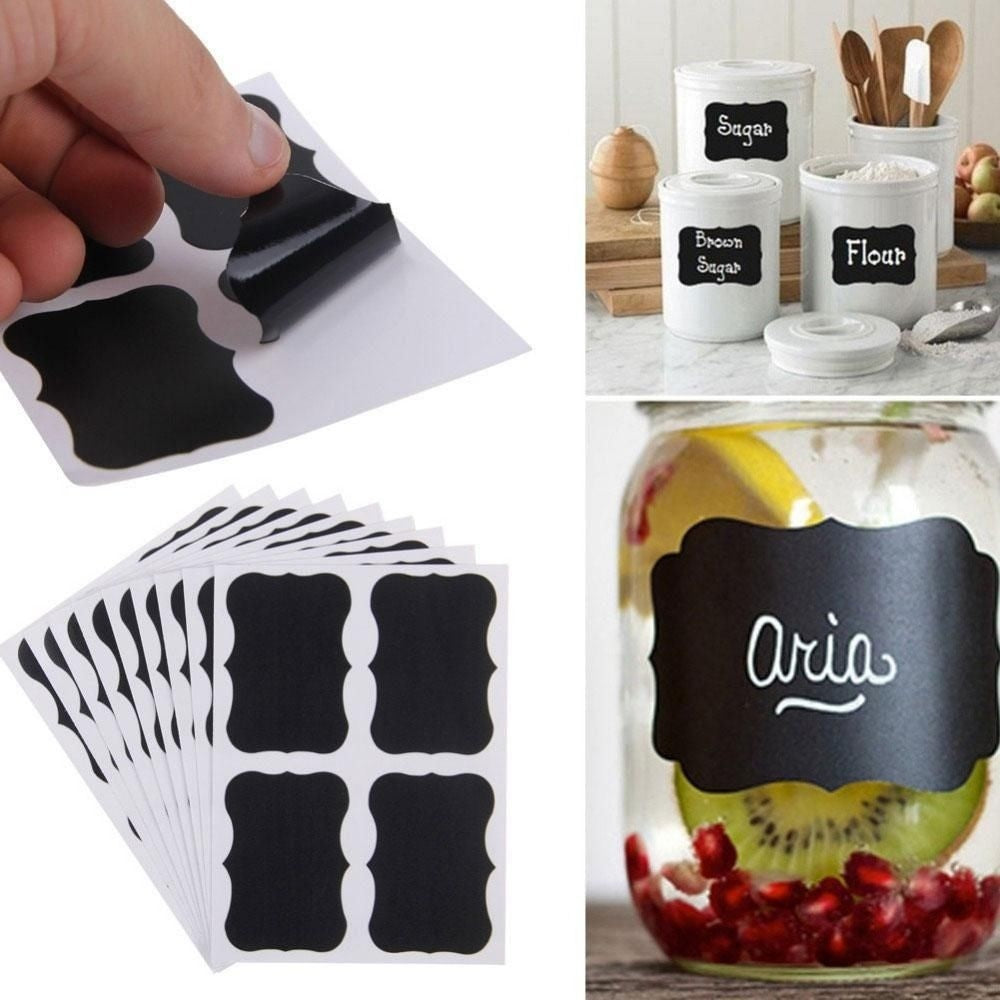 Hot  36x Chalkboard Blackboard Chalk Board Stickers Craft Kitchen Jar Labels Tags