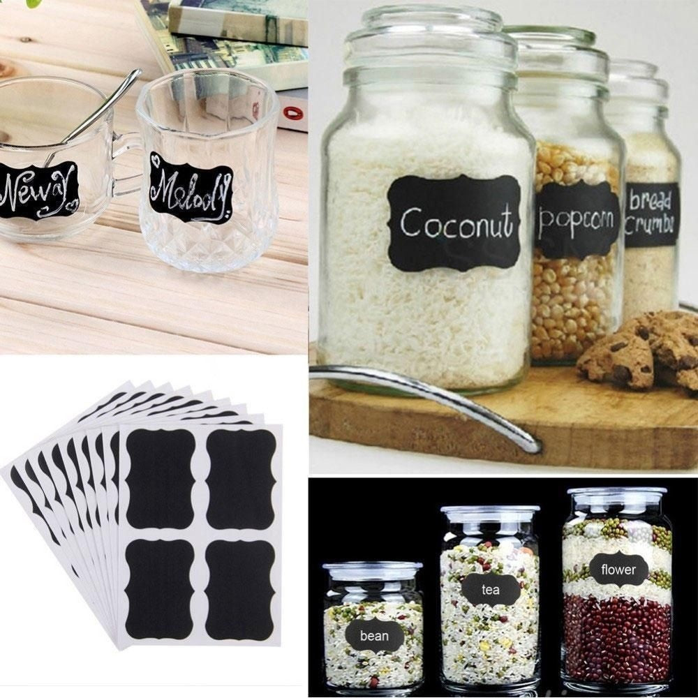 Hot  36x Chalkboard Blackboard Chalk Board Stickers Craft Kitchen Jar Labels Tags