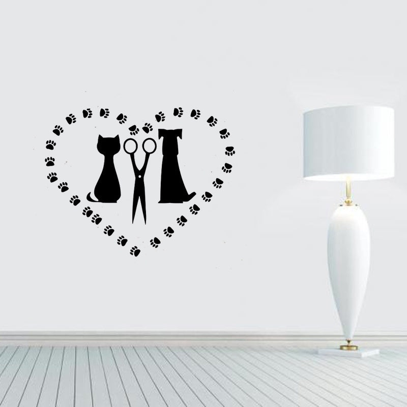 Hot   Dog Grooming Salon DecalSticker Pet Shop Window Decor