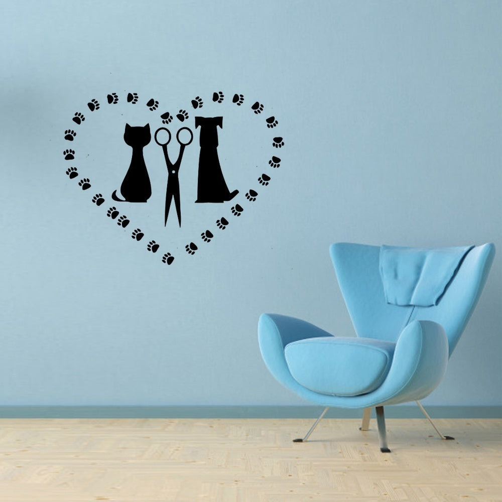 Hot   Dog Grooming Salon DecalSticker Pet Shop Window Decor