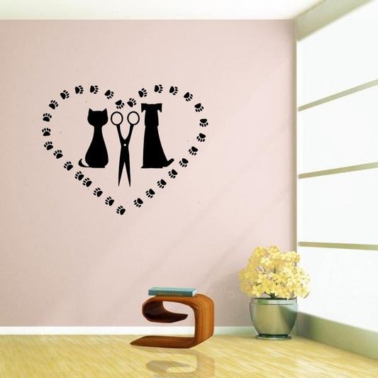 Hot   Dog Grooming Salon DecalSticker Pet Shop Window Decor