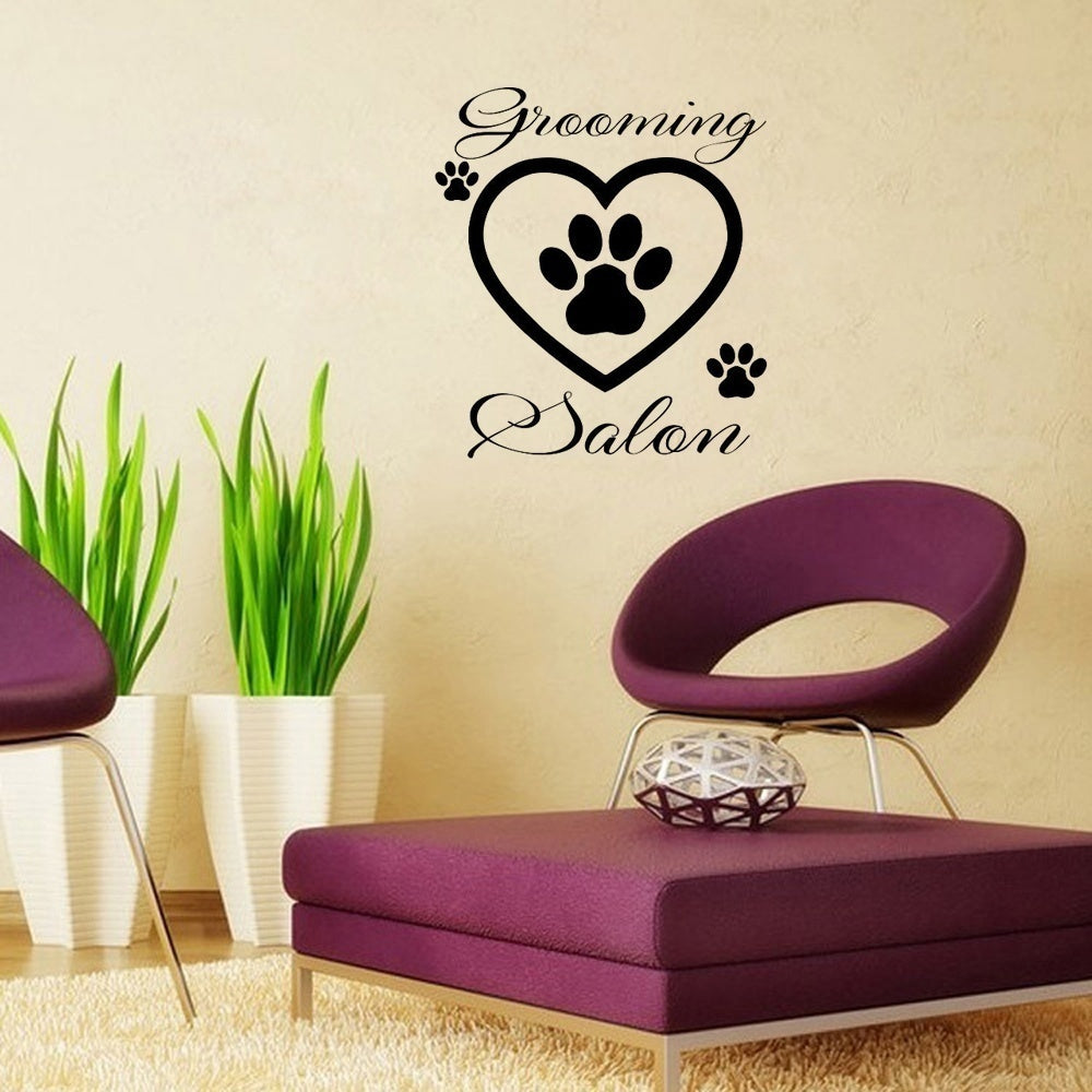 Hot   Dog Wall Decals Grooming Salon Decal Vinyl Sticker Pet Shop Decor