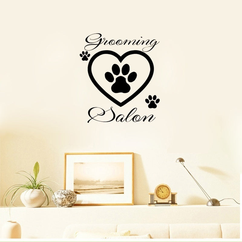 Hot   Dog Wall Decals Grooming Salon Decal Vinyl Sticker Pet Shop Decor