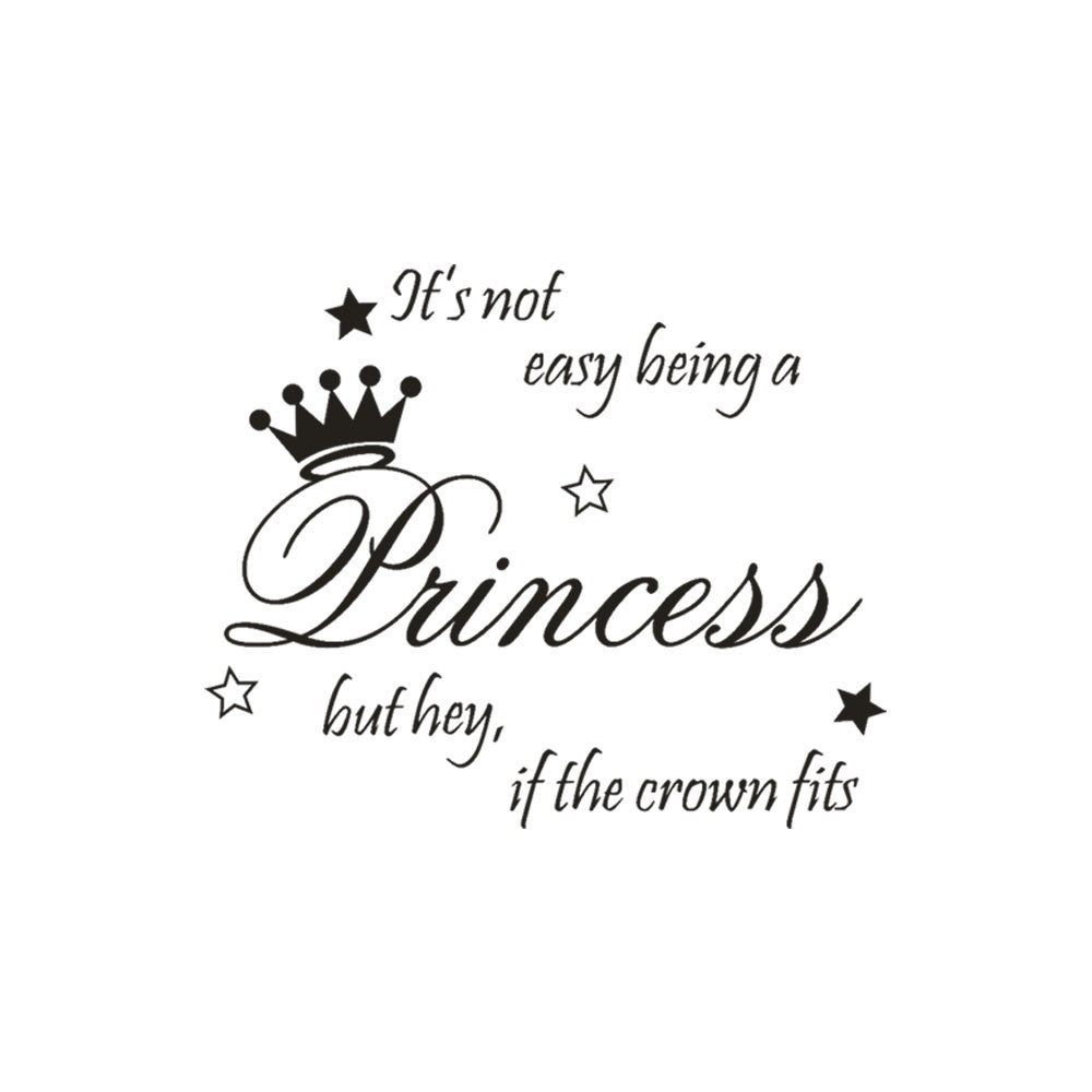 Hot  Beautiful Princess Crown Wall Sticker Bedroom Decor Vinyl Decal Die Cut