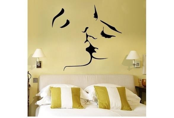 Hot    Kiss Vinyl Wall Stickers Home Decor Living Room Diy Art Mural Decals Removable Wall Sticker for Decoration