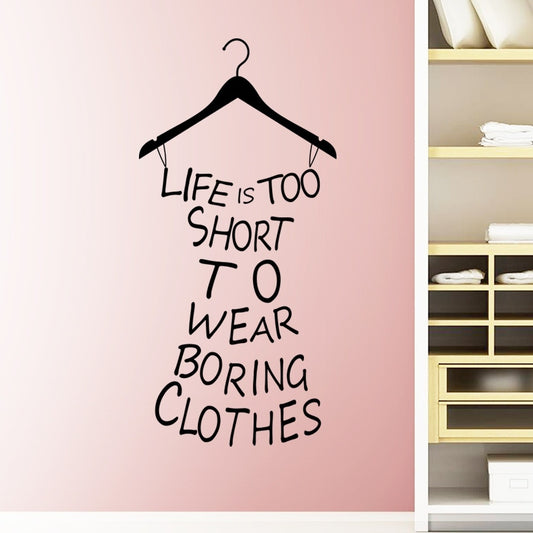 New Hot   TVRQ01 Creative Clothes Shop Fitting Room Wall Sticker Clothing Shop Glass Window Dressing Room Wall Stickers
