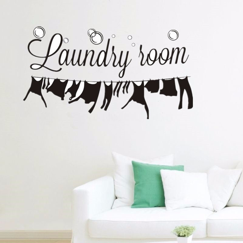 High-quality  Solid Color  Wall Arts Home Decor Bathroom Laundry Signs Laundry Room Removable Wallpaper Wall Sticker Window Stickers