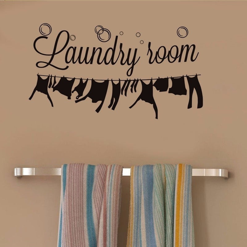High-quality  Solid Color  Wall Arts Home Decor Bathroom Laundry Signs Laundry Room Removable Wallpaper Wall Sticker Window Stickers