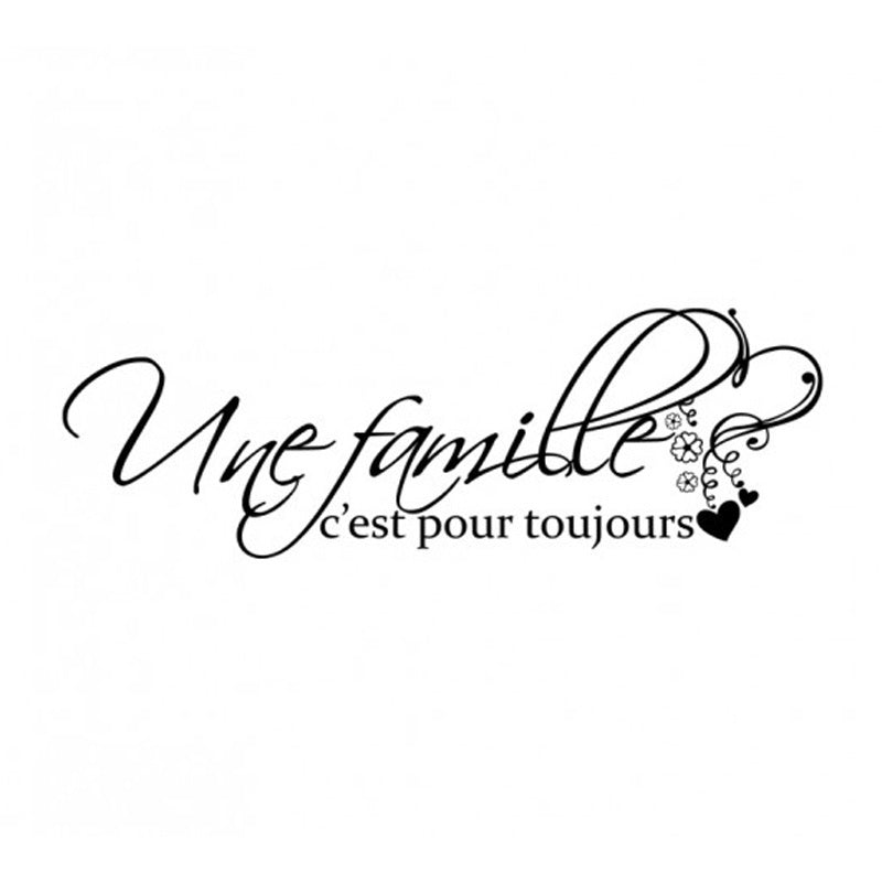 New Brand French family quotes wall sticker for living room home Decor