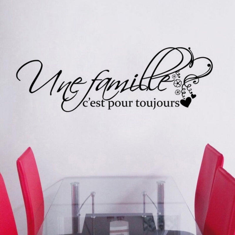 New Brand French family quotes wall sticker for living room home Decor