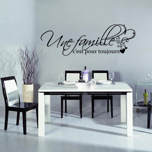 New Brand French family quotes wall sticker for living room home Decor
