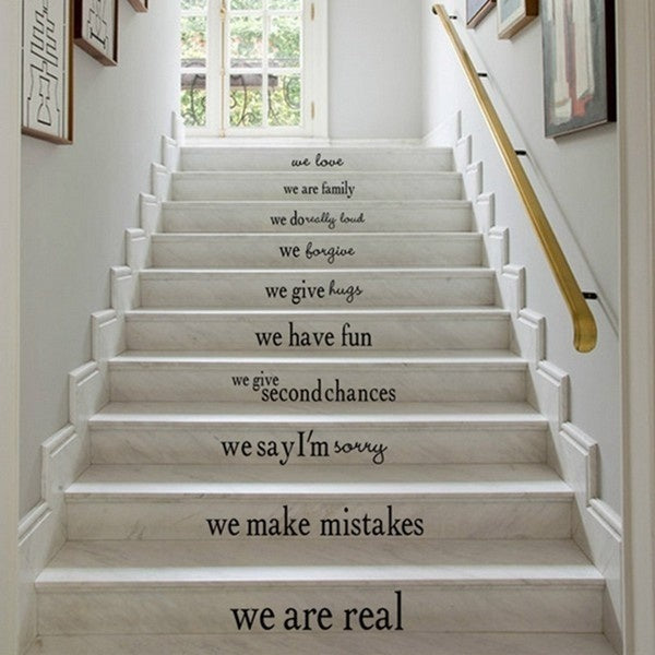 2018 NEW Living Room Removable Wall Sticker Staircase Floor Decals Background Words Decoration