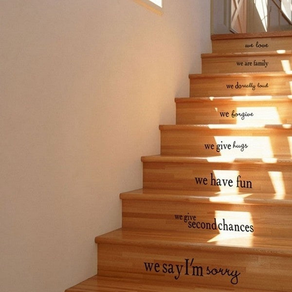 2018 NEW Living Room Removable Wall Sticker Staircase Floor Decals Background Words Decoration