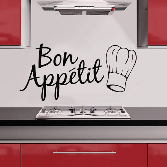 Fashion  Removable Bon Appetit English letters Wall Sticker Art Decal Cafe Kitchen Dinning Room Decor