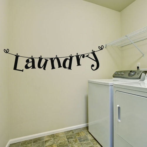 New Hot  Laundry Room Wall Sticker Home Decor Popular Vinyl Removable Decals Washhouse