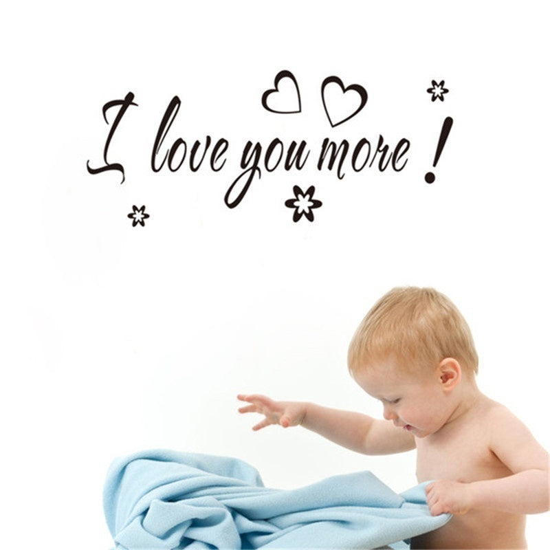 New Hot  I LOVE YOU MORE! Vinyl Wall Love Cute Romantic Quotes Saying Decal Sticker